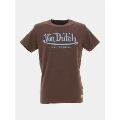 T-shirt Life Logo Bleu Marron Homme - Von Dutch