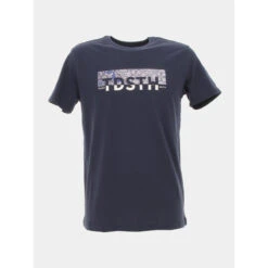 T-shirt Logo Ezio 2 Bleu Marine Homme - Teddy Smith
