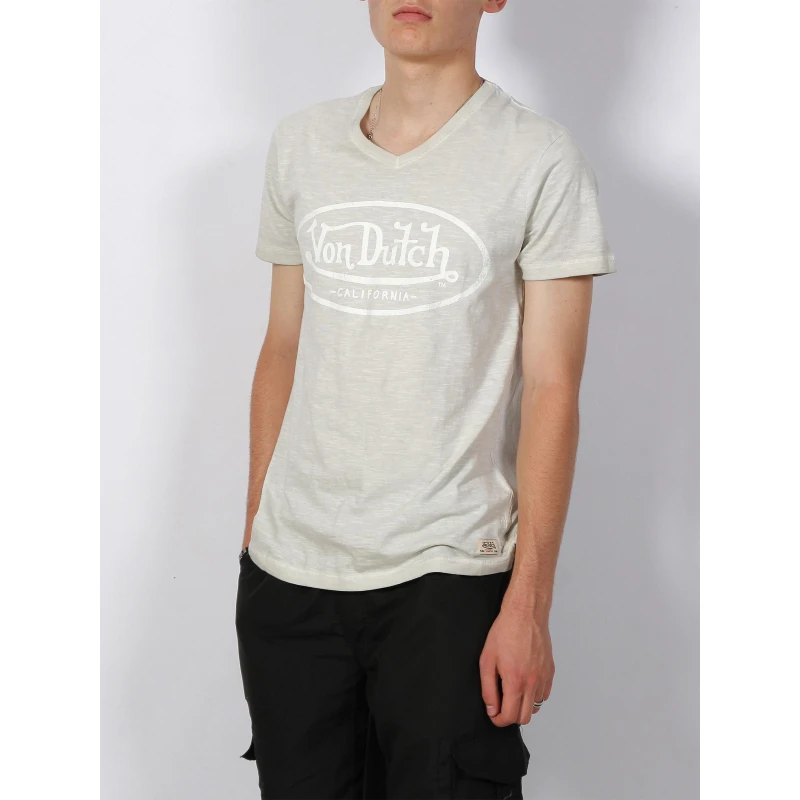 T-shirt Logo Imprimé Gris Clair Homme - Von Dutch 3 T-shirt Logo Imprimé Gris Clair Homme - Von Dutch