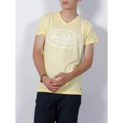 T-shirt Logo Imprimé Jaune Clair Homme - Von Dutch