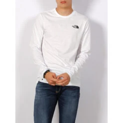T-shirt Manches Longues Easy Blanc Homme - The North Face
