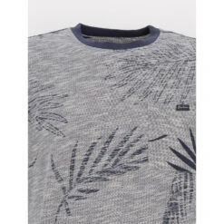 T-shirt Niki Palmier Strié Bleu Marine Homme - Deeluxe -Teddy Smith Magasin t shirt niki palmier strie bleu marine homme deeluxe 2