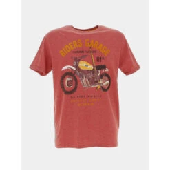 T-shirt Riders Garage Vieux Rouge Homme - Rms 26
